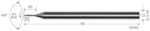Micro Drill VHM MIKRON, VHM, 3 × A11, eXedur RIP