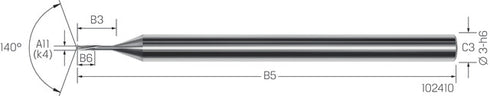 Kleinstbohrer VHM MIKRON, VHM, 3 × A11, eXedur RIP