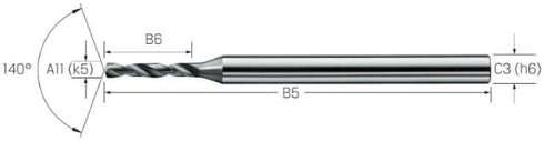Micro drill MIKRON, solid carbide, 4 × A11, eXedur RIP