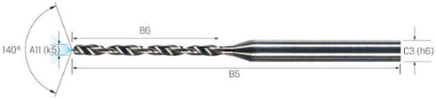 Micro drill MIKRON, solid carbide, 10 × A11, with internal cooling