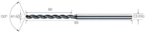 Micro drill MIKRON, solid carbide, 10 × A11, DLC