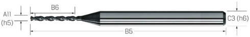 Kleinstbohrer MIKRON, VHM, 7 × A11