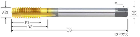 Maschinengewindebohrer PREMUS, metrisch,<br/>HSSE-V3, TiN