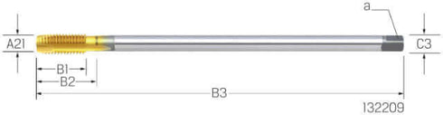 Maschinengewindebohrer PREMUS, metrisch,<br/>HSSE-V3, TiN, extra lang