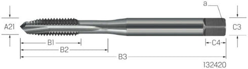 Machine tap PREMUS, HSSE-V3 vaporized