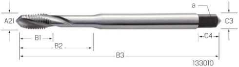 Machine tap PRETEC, HSS-Co RSP15 steam-tempered