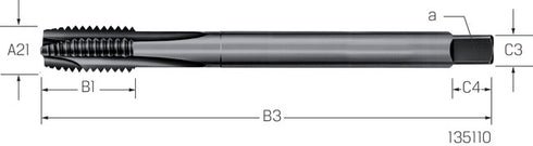 Maschinengewindebohrer PRETEC, HSS-Co dampfangelassen