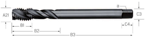 Machine tap PRETEC, HSS-Co RSP35 steam-tempered