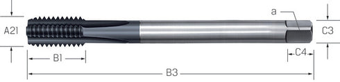 Maschinengewindebohrer PRETEC, HSS-Co TiCN