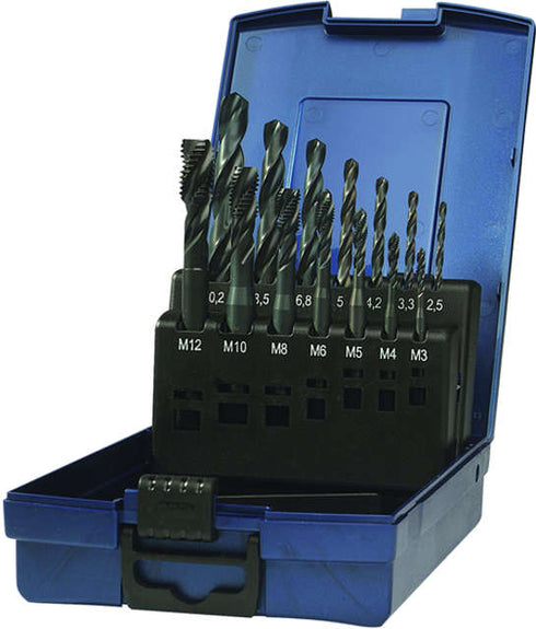 Maschinengewindebohrer-Satz PRETEC, HSS-Co RSP40 mit Kernlochbohrer