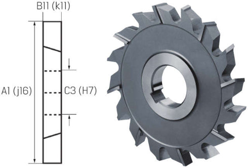 PREMUS side milling cutter, cross-toothed, without collar