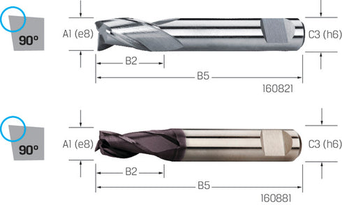 Mini-Fräser PREMUS, HSS-Co kurz scharfkantig
