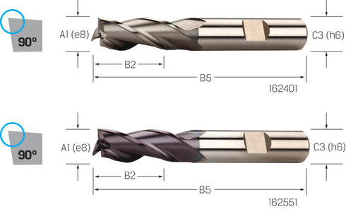 Schaftfräser PREMUS, HSS-Co lang scharfkantig