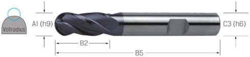 Full-radius cutter PREMUS, long, ALCRONA