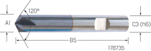 Entgratfräser PREMUS, 120°, kurz,<br/>ALCRONA