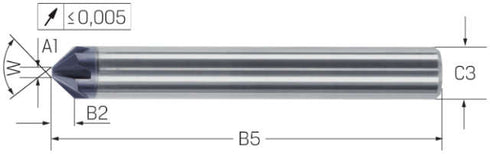 Entgratfräser HAIMER, Power, 60°,<br/>beschichtet