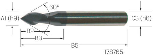 Multifunktionsfräser PREMUS, 60°, kurz,<br/>ALCRONA