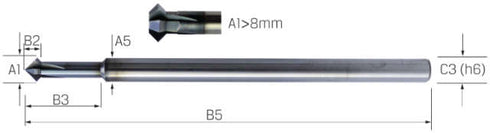 Entgratfräser PREMUS, 45°, ALCRONA