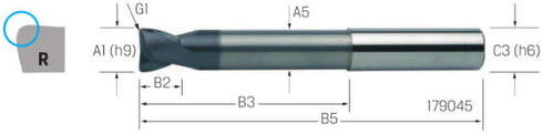 Torus cutter PREMUS, long, TRIPLECUT