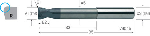 Torusfräser PREMUS, lang,<br/>TRIPLECUT