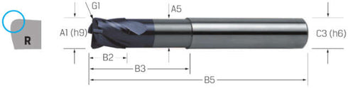 Torusfräser PREMUS, lang, X-CEED