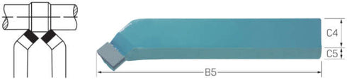 Drehmeißel PRETEC, gebogen, links, K10/20