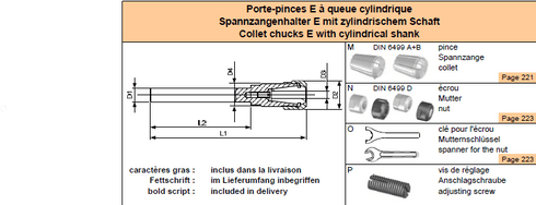 Spannzangenhalter CY16 E16 lang