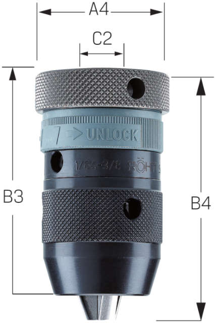 Schnellspannbohrfutter RÖHM, mit Spannkraftsicherung