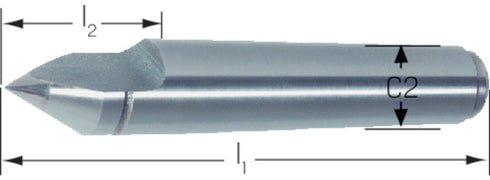 Feste Zentrierspitze PRETEC, mit halber Spitze und Hartmetalleinsatz