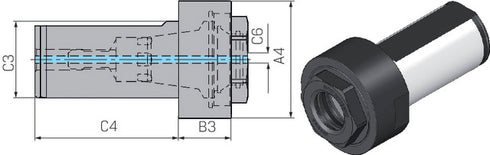 Werkzeugadapter WTO, Zylinderschaftaufnahme