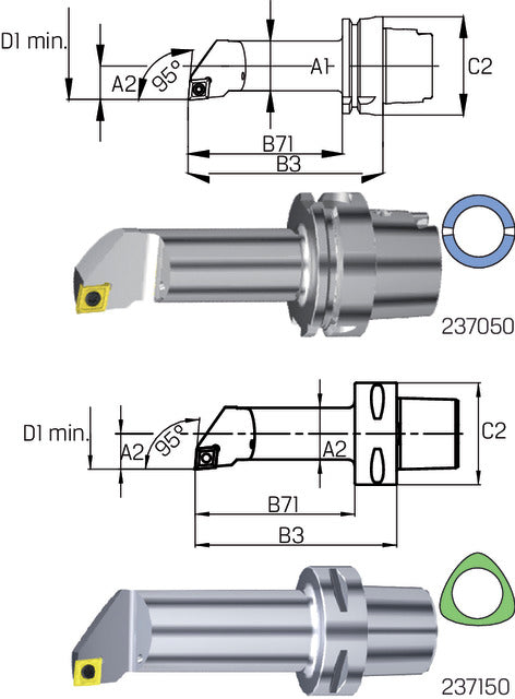 Bohrstange SWISS TOOLS, 95°/80° SCLC L/R