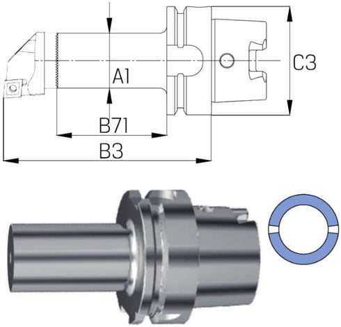 Boring bar SWISS TOOLS, for interchangeable head