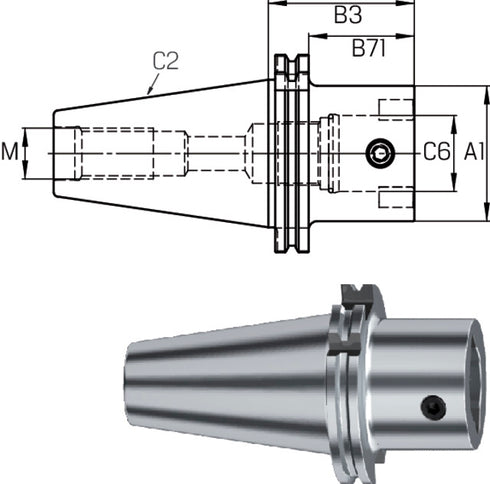 Spindelwerkzeug SWISS TOOLS, Grundaufnahme ISO 7388-1 (DIN 69871) Form AD
