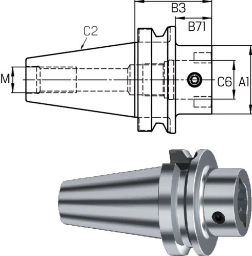 Spindelwerkzeug SWISS TOOLS, Grundaufnahme ISO 7388-2 (JIS 6339 B) Form AD