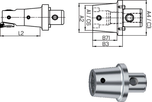 Spindelwerkzeug SWISS TOOLS, Reduktion