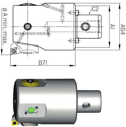 Spindle Tool SWISS TOOLS, Digital Fine Boring Head
