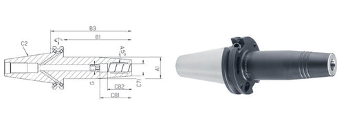 Hydrodehn-Spannfutter SCHUNK, DIN 69871 Hydrodehn-Spannfutter Tendo, lang, schlank