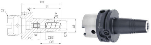 Hydrodehn-Spannfutter SCHUNK, DIN 69893 A Hydrodehn-Spannfutter Tendo schmal G2,5 bei 25.000 1/min