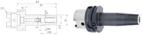 Hydrodehn-Spannfutter SCHUNK, DIN 69893 A Hydrodehn-Spannfutter Tendo schmal G2,5 bei 25.000 1/min