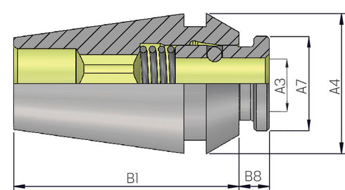 Gewindebohr-Spannzange ER PREMUS, Gewindespannzange ER40, mit Schnellwechselsystem