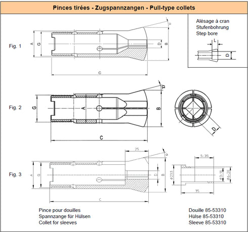 Spannzange HB32 L25 für Hülse