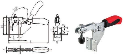 Horizontal Clamp AMF, Horizontal Clamp vertical with open holding arm