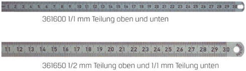 Stahlmaßstab BMI, aus rostfreiem Stahl Form B Teilung mm/mm