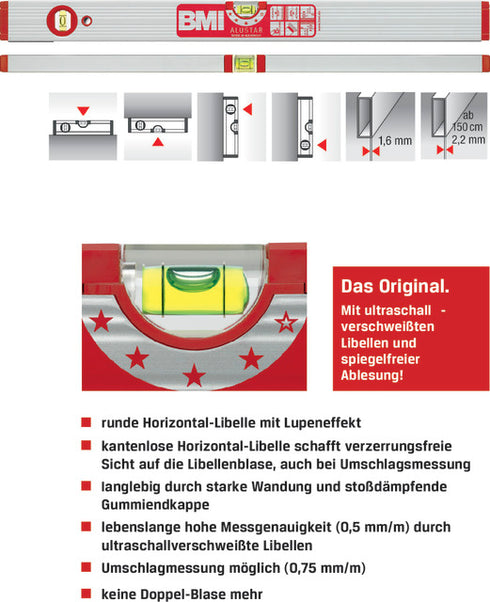 Aluminium-Wasserwaage BMI, ALUSTAR