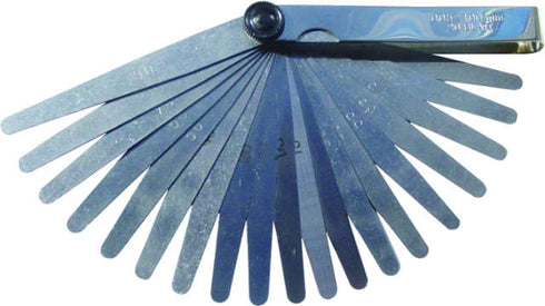 Fühlerlehre NEUTRAL, Ventileinstelllehre aus Stahl Blattlänge 200 mm am Ring