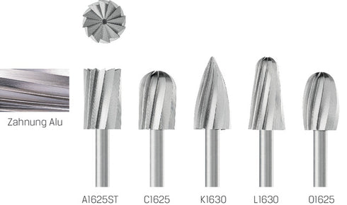 HSS-Frässtift PFERD, Bearbeitung von Aluminium, Kunststoff, Holzpressstoffen