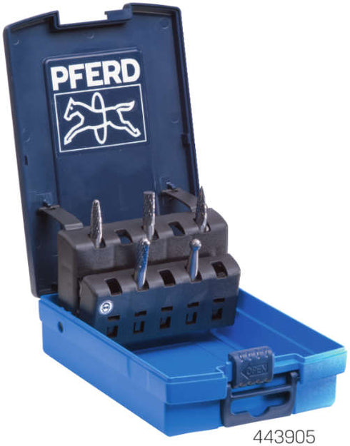 HM-Frässtift-Satz PFERD, Schaft-Ø 6 mm, Kreuzverzahnung