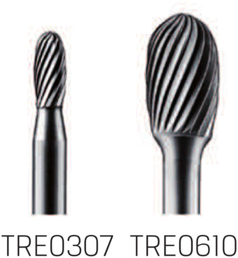 HM-Kleinfrässtift PRETEC, Tropfenform Standardverzahnung Z=3