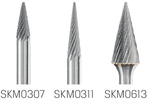 HM-Kleinfrässtift PFERD, Spitzkegelform Z=5