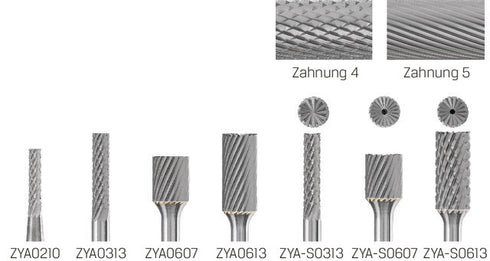 HM-Kleinfrässtift PFERD, Zylinderform Z=4